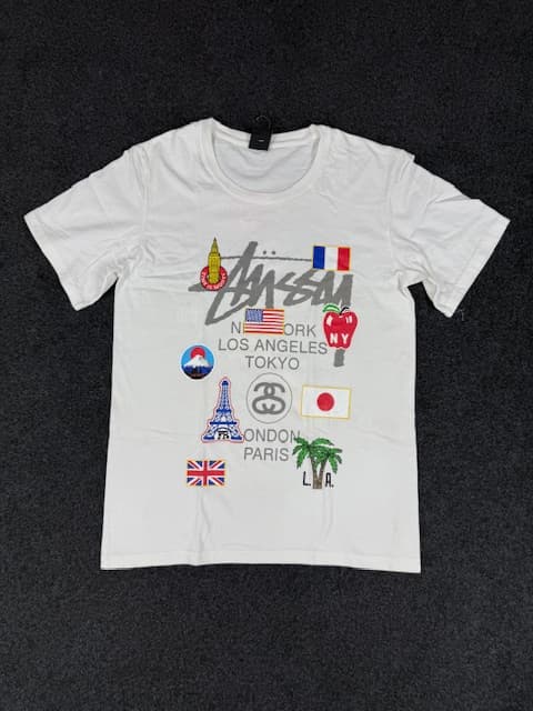 Stüssy Stussy World Tour Flags Tee Cotton T-SHIRT