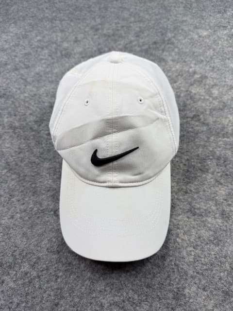 Nike White Legacy 91 Dri-Fit Cap | Black Swoosh Dad Hat | Adjustable Nike Baseball Cap