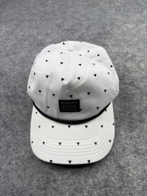 Nike Golf White Triangle Pattern Cap | Classic99 Dri-Fit NikeGolf Hat | Adjustable White Golf Baseball Cap