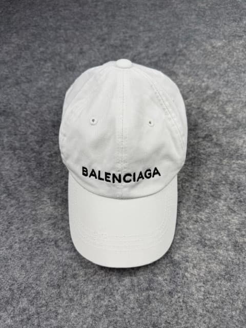 Balenciaga White Logo Dad Cap | Black Embroidered Balenciaga Baseball Hat | Adjustable White Cap