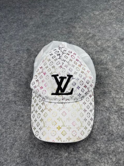 Louis Vuitton Monogram Trucker Cap | White Multicolor LV Logo Snapback Hat | Designer Mesh Baseball Cap