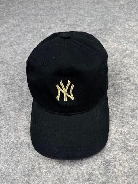 New York Yankees Black Gold NY Dad Cap | MLB Yankees Adjustable Baseball Hat | Gold Embroidered Cap
