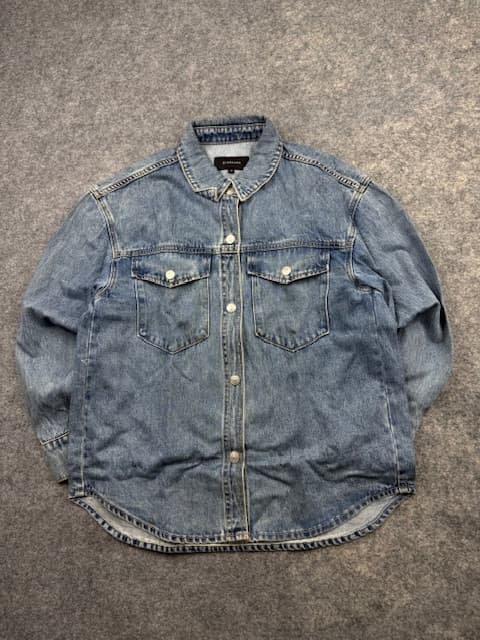 Giordano Classic Denim Overshirt Jacket Medium Blue Size M