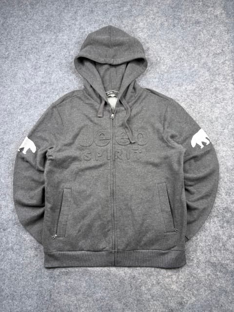 Authentic Pre-Loved Jeep Spirit 1941 Heavyweight Embossed Full-Zip Hoodie - Grey | Size XL (105)