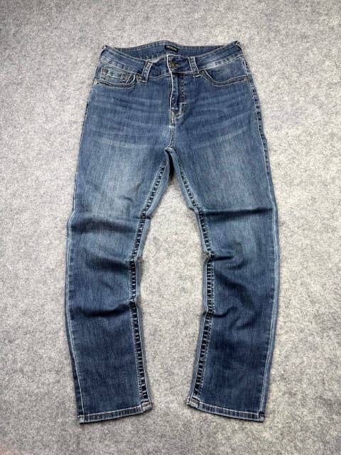 Authentic True Religion Ricky Slim Straight Denim Jeans - Medium Blue Wash | Size W32