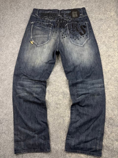 Akademiks Dark Blue 100% Cotton Denim Jeans – Waist 38”