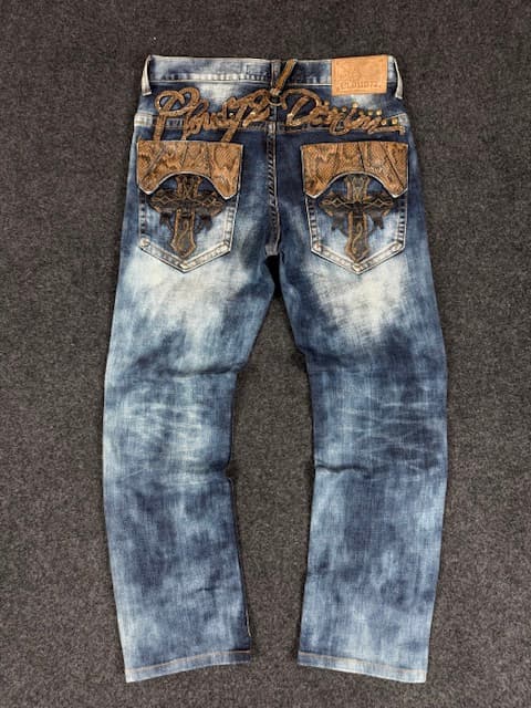 Authentic Pre-Loved Cloud 72 "Steps Lead to Heaven" Embellished Denim Jeans - Vintage Wash | Size W32