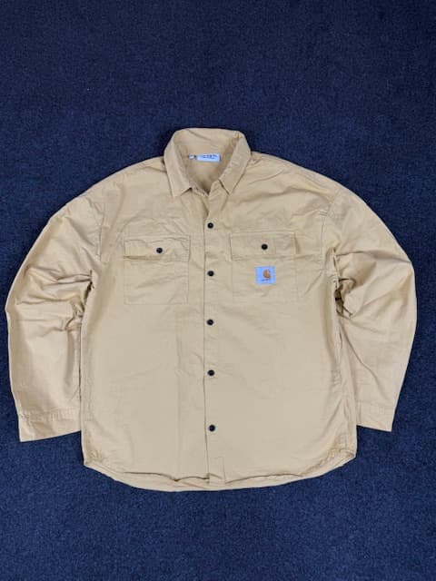 Authentic Pre-Loved Carhartt Work In Progress (WIP) Button-Up Overshirt - Yellow/Khaki | Size M