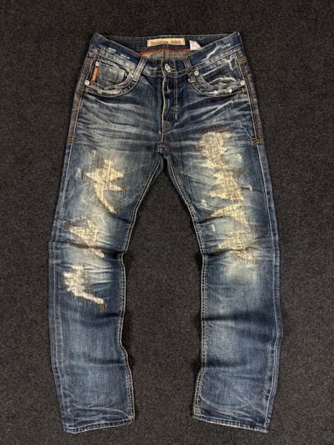 Authentic Pre-Loved Buckaroo Original Distressed Patchwork Jeans - Vintage Wash | Size W32