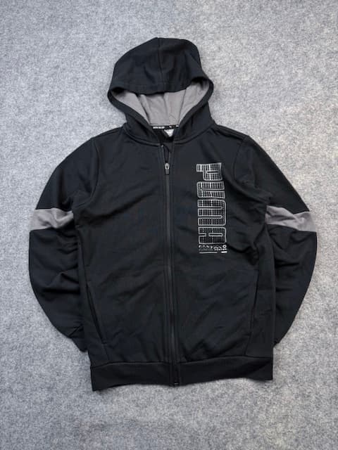 Authentic Pre-Loved Puma "Keeps You Dry" Technical Full-Zip Hoodie - Black / Gray | Men's Size S