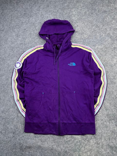 Authentic Pre-Loved Vintage The North Face Retro Rainbow Stripe Full-Zip Hoodie - Purple | Size M