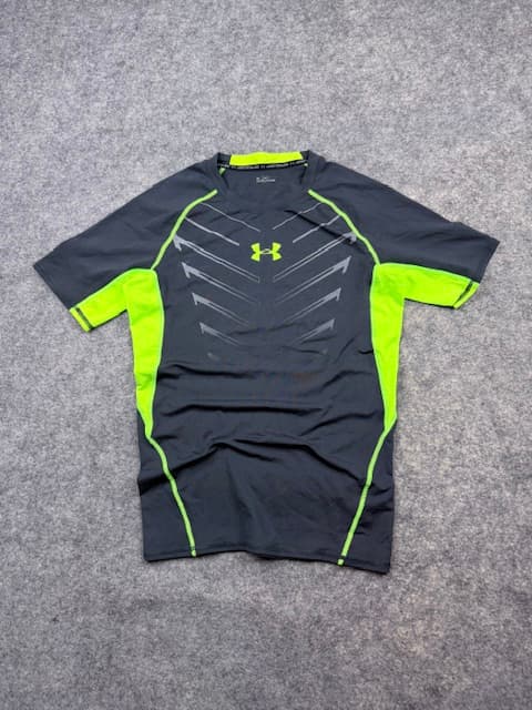 Under Armour Graphic Performance Compression T-Shirt - Dark Grey / Neon Green | Size XL