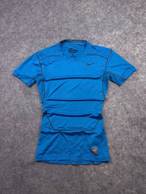 Authentic Pre-Loved Nike Pro Combat Dri-FIT Compression Base Layer T-Shirt - Blue | Size M