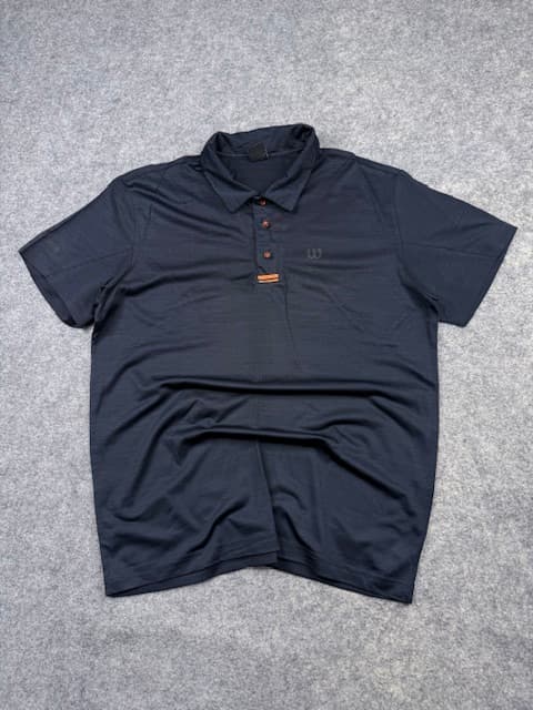 Wilson Performance Polo Shirt - Dark Charcoal with Orange Accents | Size L/XL