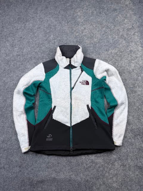 Pre-Loved The North Face Dyno Series Technical Sherpa Fleece Jacket - White / Teal / Black | Women's Size XXS