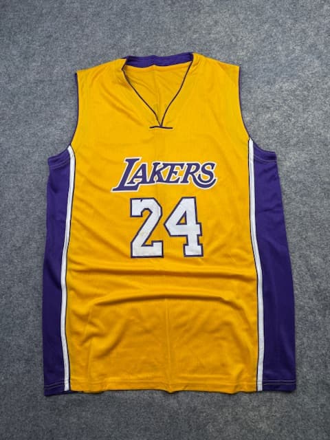 Pre-Loved Vintage LA Lakers Kobe Bryant #24 Basketball Jersey Tank Top - Classic Gold & Purple | Size XL