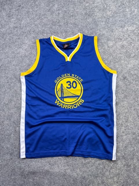 Golden State Warriors Stephen Curry #30 Athletic Basketball Jersey Tank Top - Royal Blue & Yellow | Size S