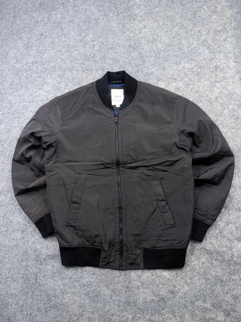 Top Ten Classic Insulated Bomber Jacket with Royal Blue Interior - Charcoal Black | Size M