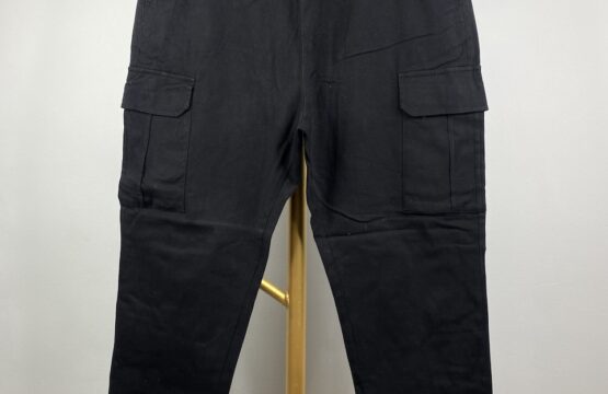 Black cotton stretchable, cargo pant - XL