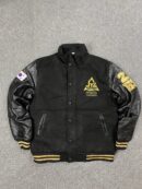 BLACK ZIPPER VARSITY WINTER JACKET - XL