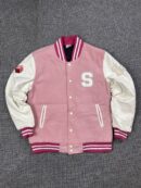 Pink varsity winter jacket - LARGE