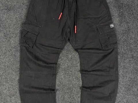 COTTON CARGO PANTS BLACK - LARGE