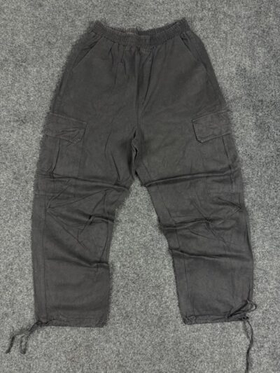 BLACK COTTON CARGO PANTS - MEDIUM