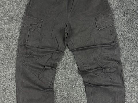 BLACK COTTON CARGO PANTS - MEDIUM