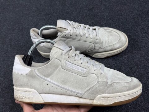 ADIDAS Originals Men off White Continental 80 Solid Suede Sneakers UK9.5