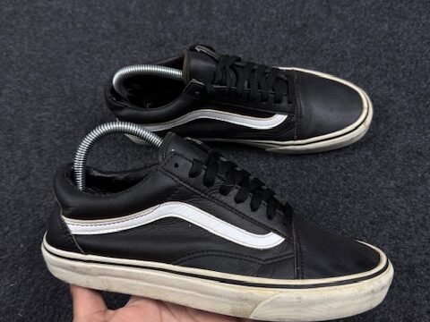 Vans Old school black white Leather Sneakers UK7