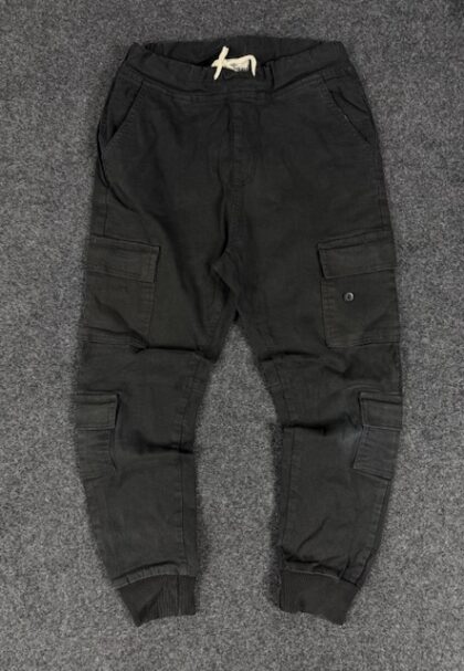 STONE ISLAND BLACK CARGO JOGGERS PANTS - MEDIUM