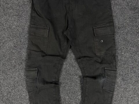 STONE ISLAND BLACK CARGO JOGGERS PANTS - MEDIUM