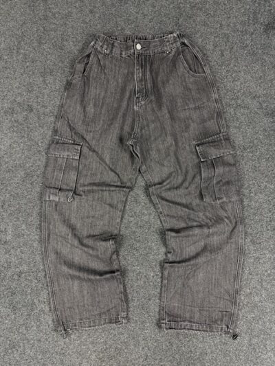 Vintage Denim Baggy Cargo Pants - SMALL