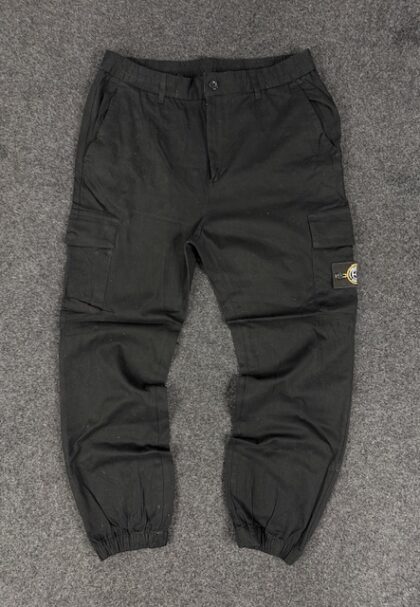 RELIGION LONDON BLACK COTTON CARGO PANTS -LARGE
