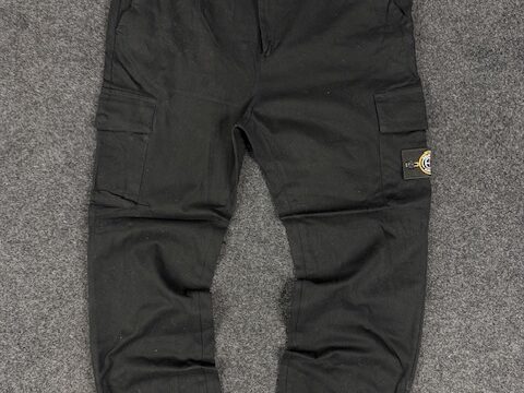 RELIGION LONDON BLACK COTTON CARGO PANTS -LARGE