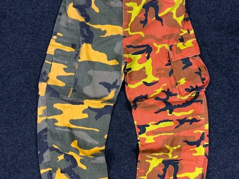 VINTAGE CAMOUFLAGE COTTON CARGO PANTS - MEDIUM