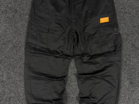 A21 BLACK BAGGY CARGO PANTS - LARGE