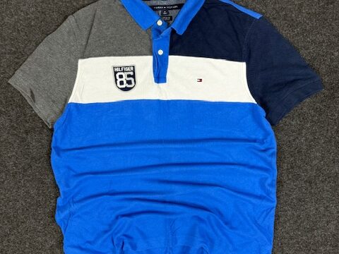 TOMMY HILFIGER CSTOM FIT COTTON POLO T-SHIRT - M/L