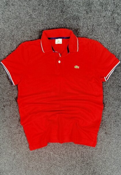 LACOSTE COTTON POLO T-SHIRT - SMALL