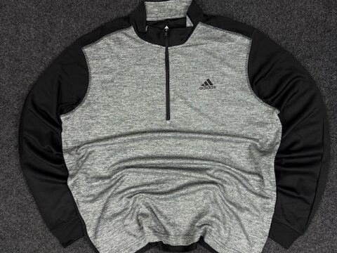 ADIDAS GOLF ACTIVEWEAR SPORTS 3/4 ZIPPER T-SHIRT - XL