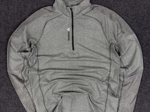 REEBOK ACTIVEWEAR 3/4 ZIPPER T-SHIRT - MEDIUM