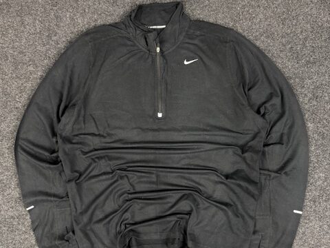 NIKE DRI FIT ACTIVEWEAR 3/4 ZIP T-SHIRT - LARGE