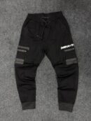 BLACK JOGGERS CARGOS PANTS - LARGE