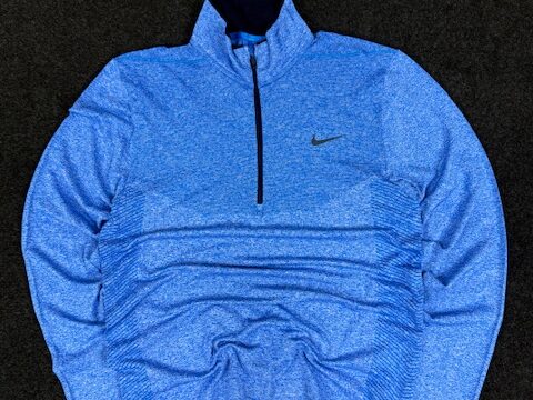 NIKE GOLF DRI FIT MODERN FIT 3/4 ZIP T-SHIRT - LARGE