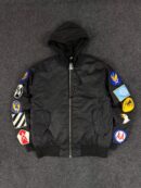 OFF WHITE BLACK BOMBER WINTER JACKET – L/XL