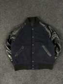 UNIQLO NAVY BLUE AND BLACK VARSITY JACKET - XL