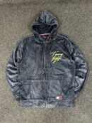 TOMMY HILFIGER VELVET ZIPPER HOODIE – LARGE