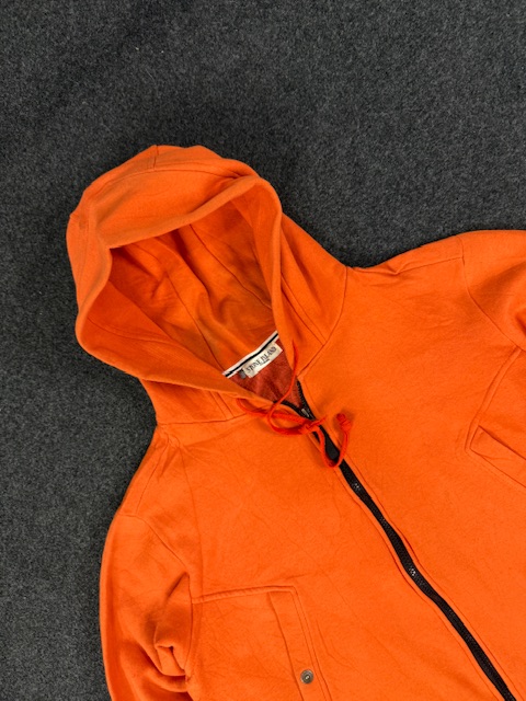 STONE ISLAND ORANGE ZIPPER OVERSIZE HOODIE - LARGE - Image 3
