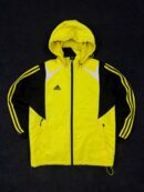 Adidas Yellow & Black Sports Winter Jacket — Size XS (Hooded)
