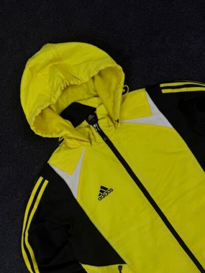 Adidas Yellow & Black Sports Winter Jacket — Size XS (Hooded)